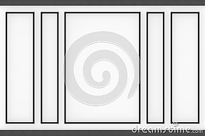 3d rendering. monochrome color style of classical modern square frame wall background Stock Photo