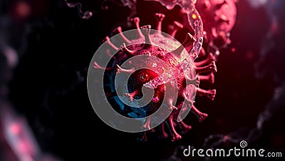 3D rendering of a mutating virus, captured at the nanoscale level Stock Photo