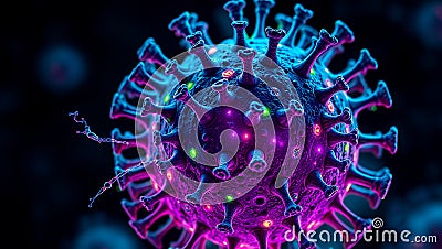 3D rendering of a mutating virus, captured at the nanoscale level Stock Photo
