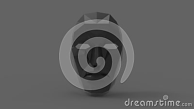 3D rendering of a mysterious masquerade dark face mask isolated on a empty space background. Editorial Stock Photo