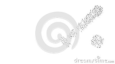 3d rendering of nails in shape of symbol of baseball with shadows isolated on white background Stock Photo