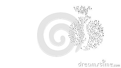 3d rendering of nails in shape of symbol of biotechnology with shadows isolated on white background Stock Photo