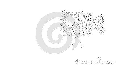 3d rendering of nails in shape of symbol of video camera with shadows isolated on white background Stock Photo