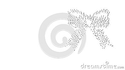 3d rendering of nails in shape of symbol of Christmas bow with shadows isolated on white background Stock Photo