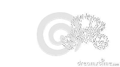 3d rendering of nails in shape of symbol of coach with shadows isolated on white background Stock Photo