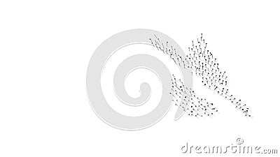 3d rendering of nails in shape of symbol of tint slash with shadows isolated on white background Stock Photo