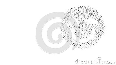 3d rendering of nails in shape of symbol of emoticons happy with shadows isolated on white background Stock Photo