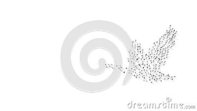 3d rendering of nails in shape of symbol of goose with shadows isolated on white background Stock Photo