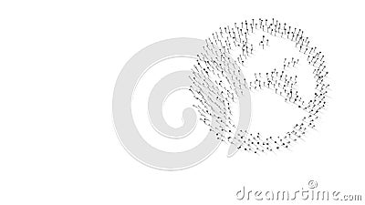 3d rendering of nails in shape of symbol of globe Europe with shadows isolated on white background Stock Photo