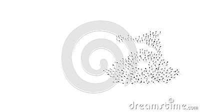 3d rendering of nails in shape of symbol of spaghetti with shadows isolated on white background Stock Photo