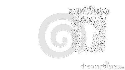 3d rendering of nails in shape of symbol of trash restore with shadows isolated on white background Stock Photo
