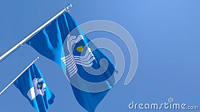 3D rendering of the national flag of Commonwealth of Independent States Stock Photo