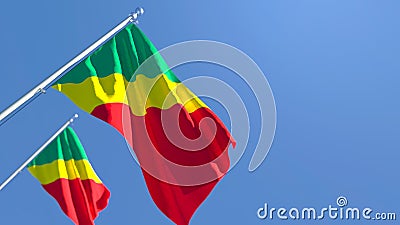 3D rendering of the national flag of Congo waving in the wind Stock Photo