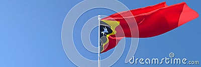3D rendering of the national flag of East Timor in the wind Stock Photo