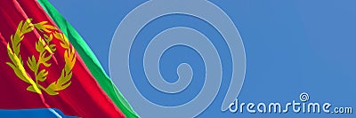 3D rendering of the national flag of Eritrea waving in the wind Stock Photo