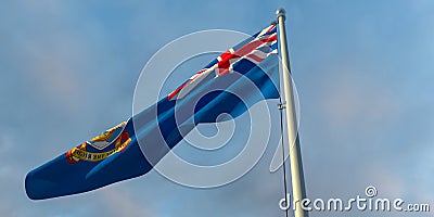 3d rendering of the national flag of the Falkland Islands Stock Photo