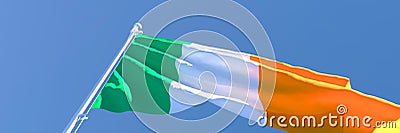 3D rendering of the national flag of Ireland waving in the wind Stock Photo