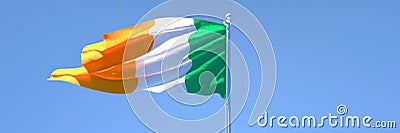 3D rendering of the national flag of Ireland waving in the wind Stock Photo