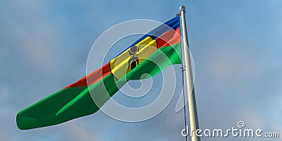 3d rendering of the national flag of the New Caledonia Stock Photo