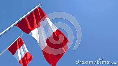 3D rendering of the national flag of Peru waving in the wind Stock Photo