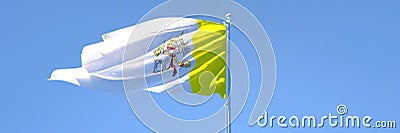 3D rendering of the national flag of Vatican waving in the wind Stock Photo