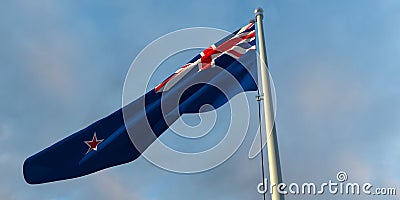 3d rendering of the national flag of the Zealand Stock Photo