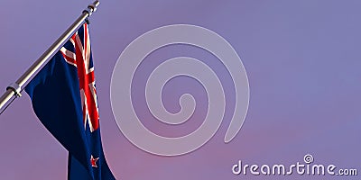 3d rendering of the national flag of the Zealand Stock Photo