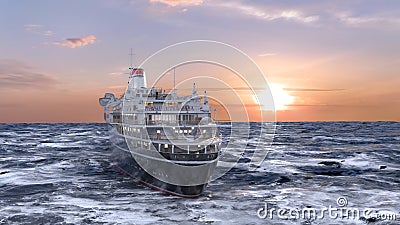 3D rendering of the naval ship Stock Photo