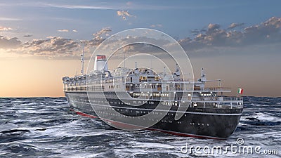 3D rendering of the naval ship Stock Photo