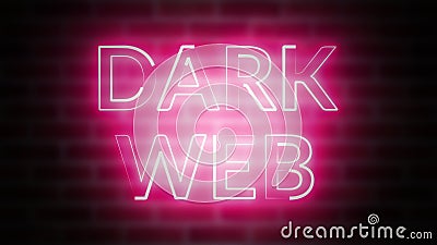 3D rendering of shine text Dark web against the background of brick, computer generated Stock Photo