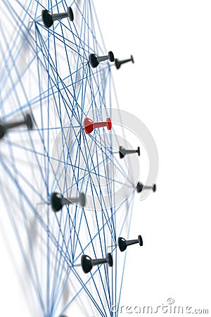 network with pins Stock Photo