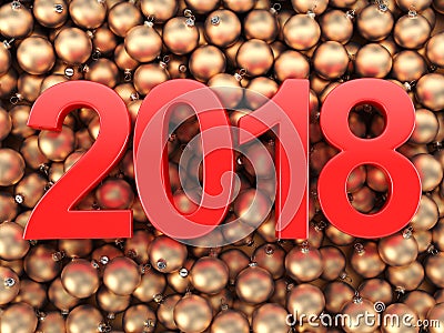 3D rendering 2018 New Year red digits Stock Photo
