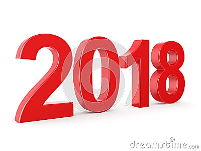 3D rendering 2018 New Year red digits Stock Photo