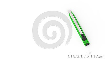 3d rendering of nice green utility knofe with white background Stock Photo