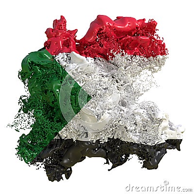 North Sudan flag liquid Stock Photo