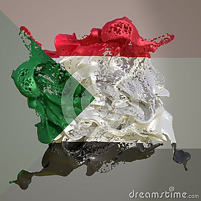 North Sudan flag liquid Stock Photo