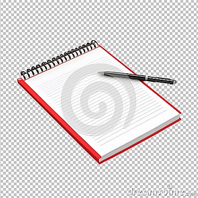 3D rendering notepad isolated on transparent background Stock Photo