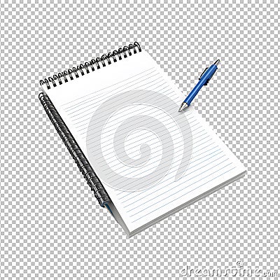 3D rendering notepad isolated on transparent background Stock Photo