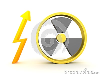 3D Rendering of nuclear energy logo Stock Photo