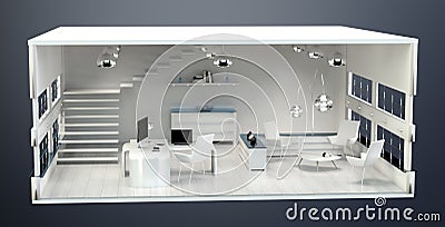 3D rendering office plan Stock Photo