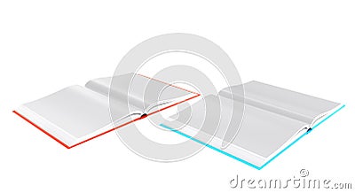 3d rendering open book image, isolated white background Stock Photo