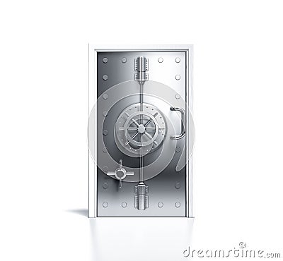 3d rendering os safe door home security Stock Photo