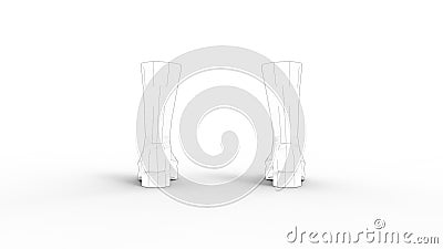 3d rendering of a pair of boots isolated in white background Stock Photo