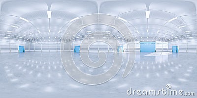 3d rendering panorama hangar Stock Photo