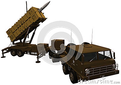 3d Rendering of a Patriot Missile Defense System Stock Photo