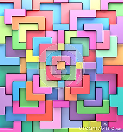 3D rendering pattern background of multi-colored rounded shapes Stock Photo