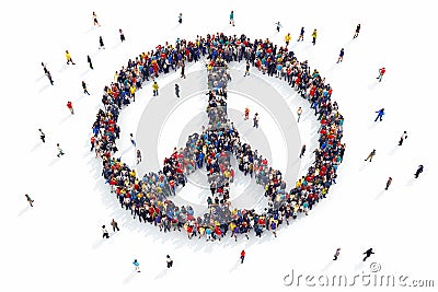 3D rendering of people peace Stock Photo