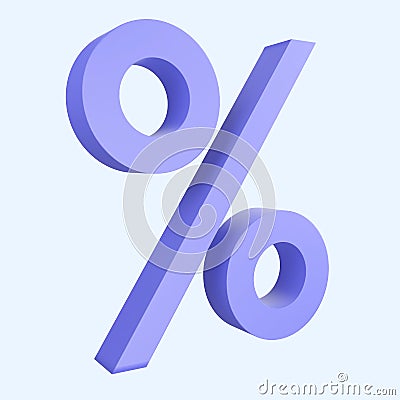 3D rendering percent icon on blue background Stock Photo