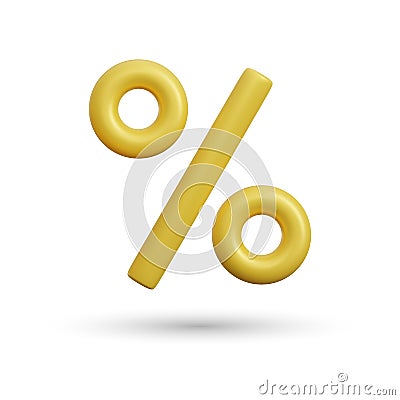 3D rendering percent sign element. Realistic vector percentage icon.Percentage, discount, sale, promotion concept. Vector Vector Illustration