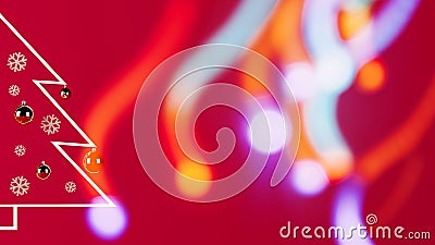 3d rendering picture of minimalist Christmas tree on red background Stock Photo
